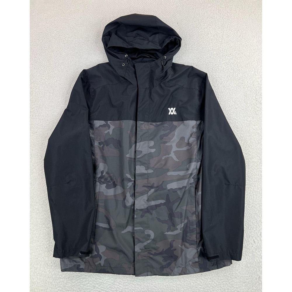 Dixxon Jacket Mens XL Gray Camo Hooded Windbreaker Lined Lightweight Polyester